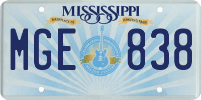 MS license plate MGE838