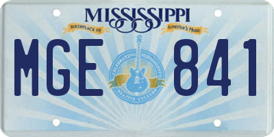 MS license plate MGE841