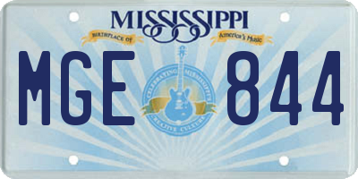MS license plate MGE844