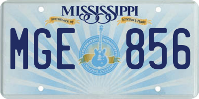 MS license plate MGE856
