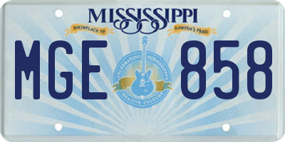 MS license plate MGE858