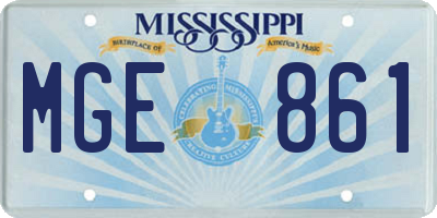 MS license plate MGE861