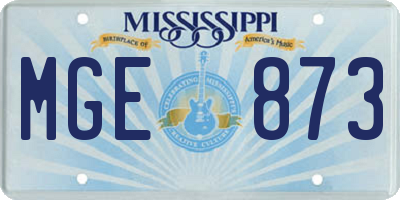MS license plate MGE873