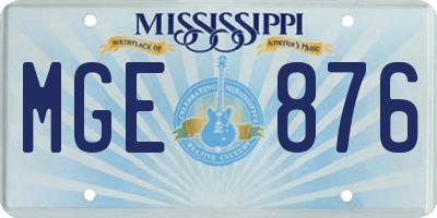 MS license plate MGE876