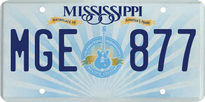 MS license plate MGE877