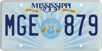 MS license plate MGE879