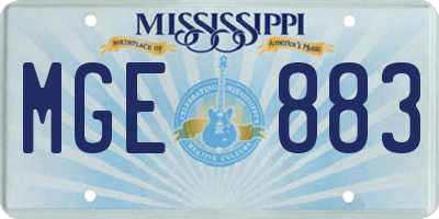 MS license plate MGE883