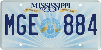 MS license plate MGE884