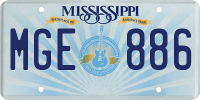 MS license plate MGE886