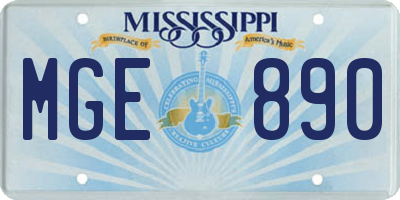 MS license plate MGE890