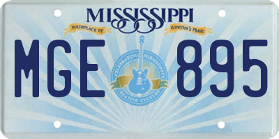 MS license plate MGE895