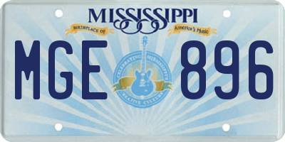 MS license plate MGE896