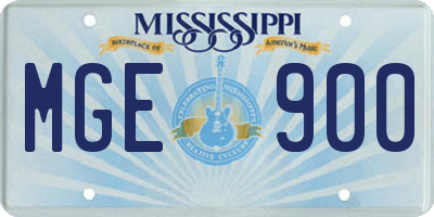 MS license plate MGE900