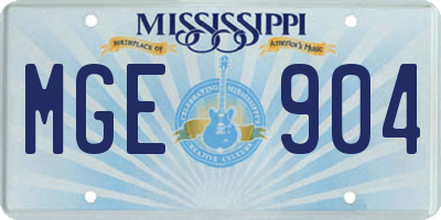 MS license plate MGE904