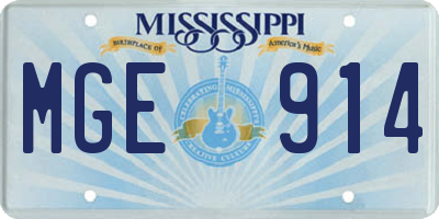 MS license plate MGE914
