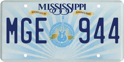 MS license plate MGE944