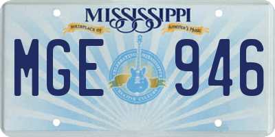 MS license plate MGE946