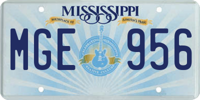 MS license plate MGE956