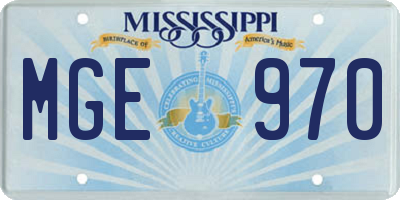 MS license plate MGE970