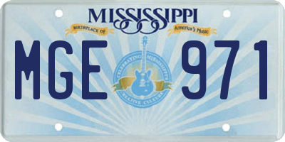 MS license plate MGE971
