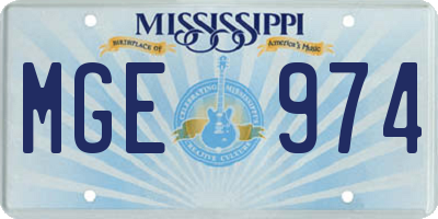 MS license plate MGE974
