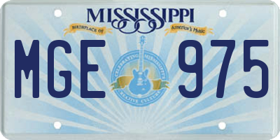 MS license plate MGE975
