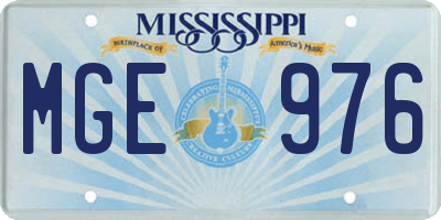 MS license plate MGE976