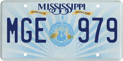 MS license plate MGE979