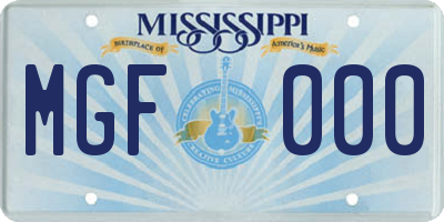 MS license plate MGF000