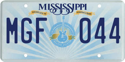 MS license plate MGF044