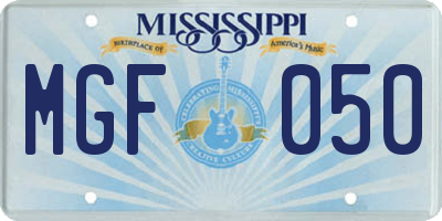 MS license plate MGF050