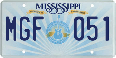 MS license plate MGF051