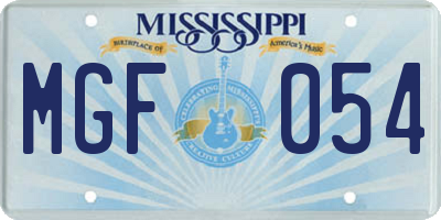MS license plate MGF054