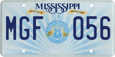 MS license plate MGF056