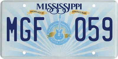 MS license plate MGF059