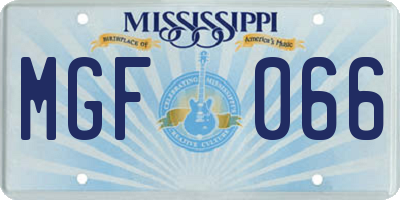 MS license plate MGF066