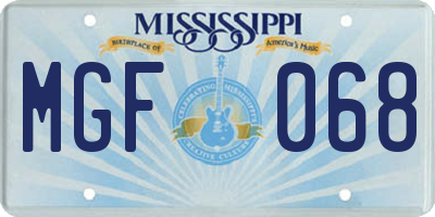 MS license plate MGF068