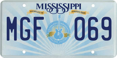 MS license plate MGF069