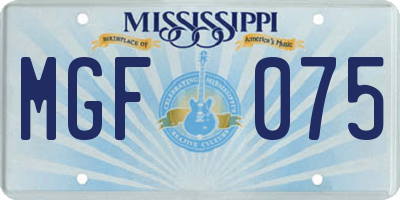 MS license plate MGF075