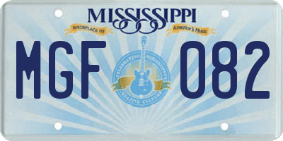 MS license plate MGF082