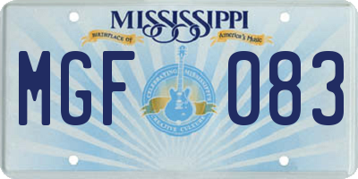 MS license plate MGF083