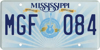 MS license plate MGF084