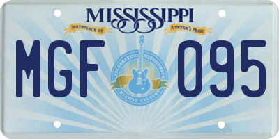 MS license plate MGF095