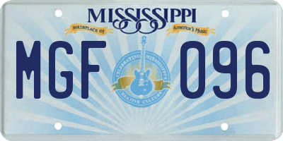 MS license plate MGF096