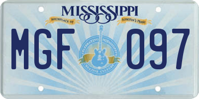 MS license plate MGF097
