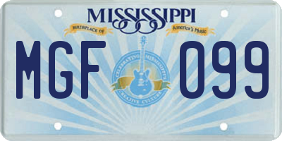 MS license plate MGF099