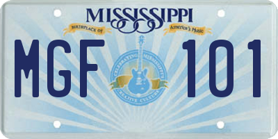 MS license plate MGF101
