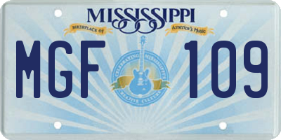 MS license plate MGF109