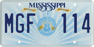 MS license plate MGF114