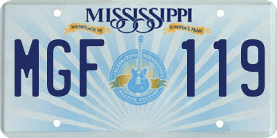 MS license plate MGF119